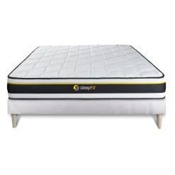 Ensemble matelas SOFT sommier kit blanc