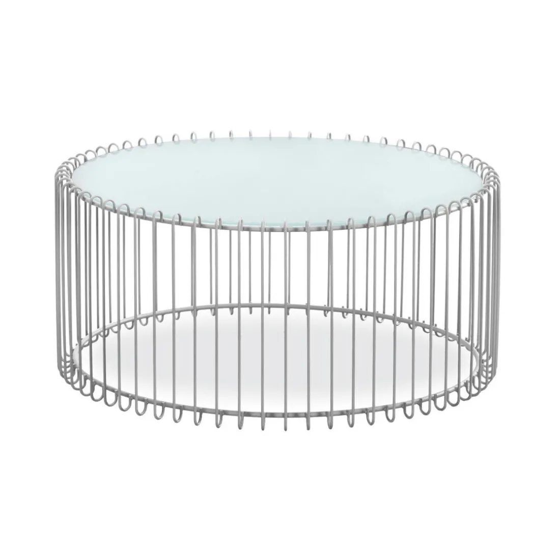 Ensemble de 2 tables basses Universe Verre Blanc et Métal Gris