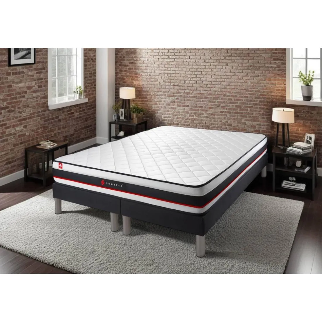 Ensemble double sommier matelas