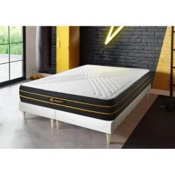 Ensemble double sommier matelas ULTRA micro ressorts ensaches et memoire de forme