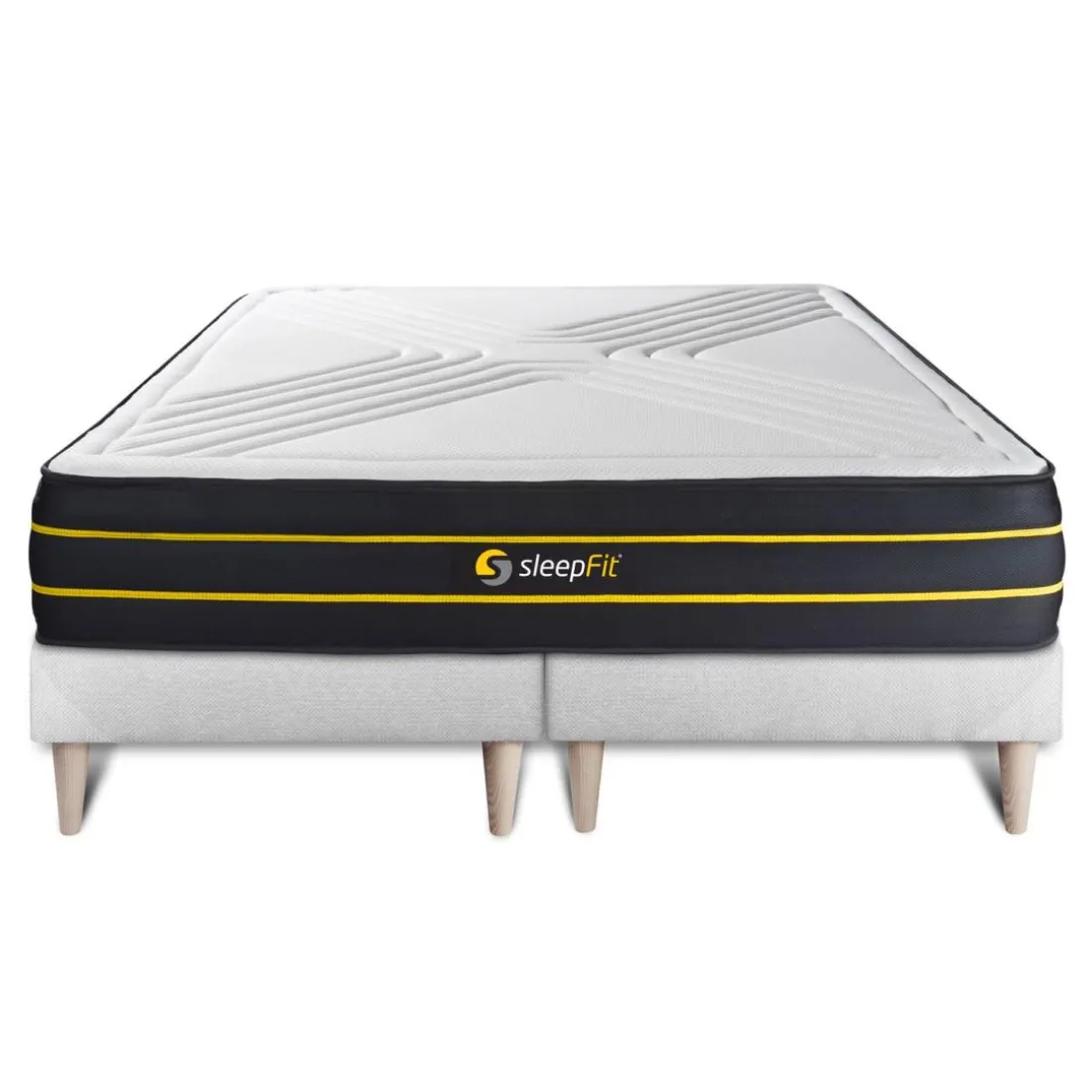 Ensemble double sommier matelas ULTRA micro ressorts ensaches et memoire de forme