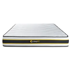 Ensemble double sommier matelas ressorts ensaches et memoire de forme