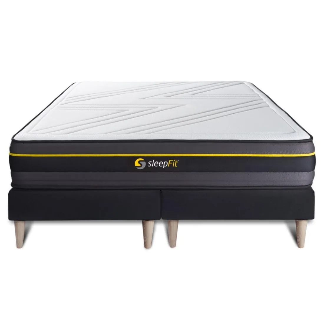 Ensemble double sommier matelas a memoire de forme ACTIVE