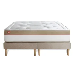 Ensemble LE COSY Memoire de forme 7 zones de confort double sommiers Beige