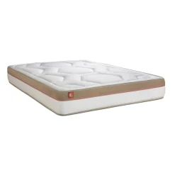 Ensemble LE COSY Memoire de forme 7 zones de confort double sommiers Beige