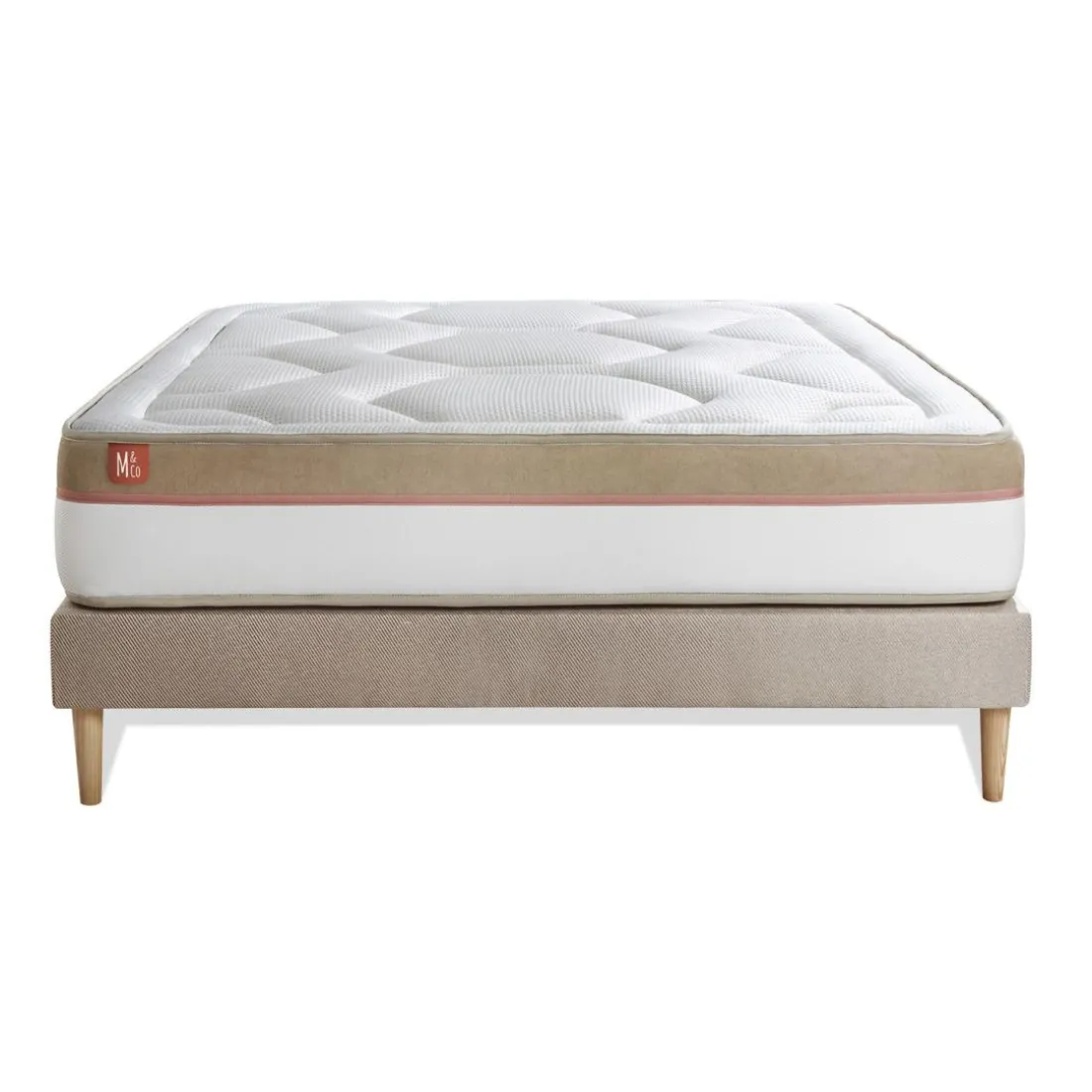 Ensemble LE COSY Memoire de forme 7 zones de confort sommier kit Beige