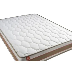 Ensemble LE DÉLICAT Ressorts ensaches Memoire de forme 5 zones de confort et sommier kit Blanc