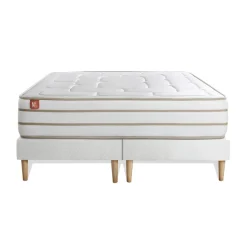 Ensemble LE DOUILLET Memoire de forme BioVisco Maxi epaisseur double sommiers Blanc