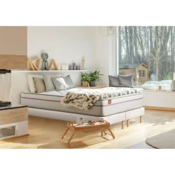 Ensemble LE PAISIBLE Memoire de forme BioVisco double sommiers Blanc