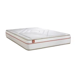Ensemble LE PAISIBLE Memoire de forme BioVisco double sommiers Blanc