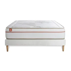 Ensemble LE PAISIBLE Memoire de forme BioVisco sommier Blanc
