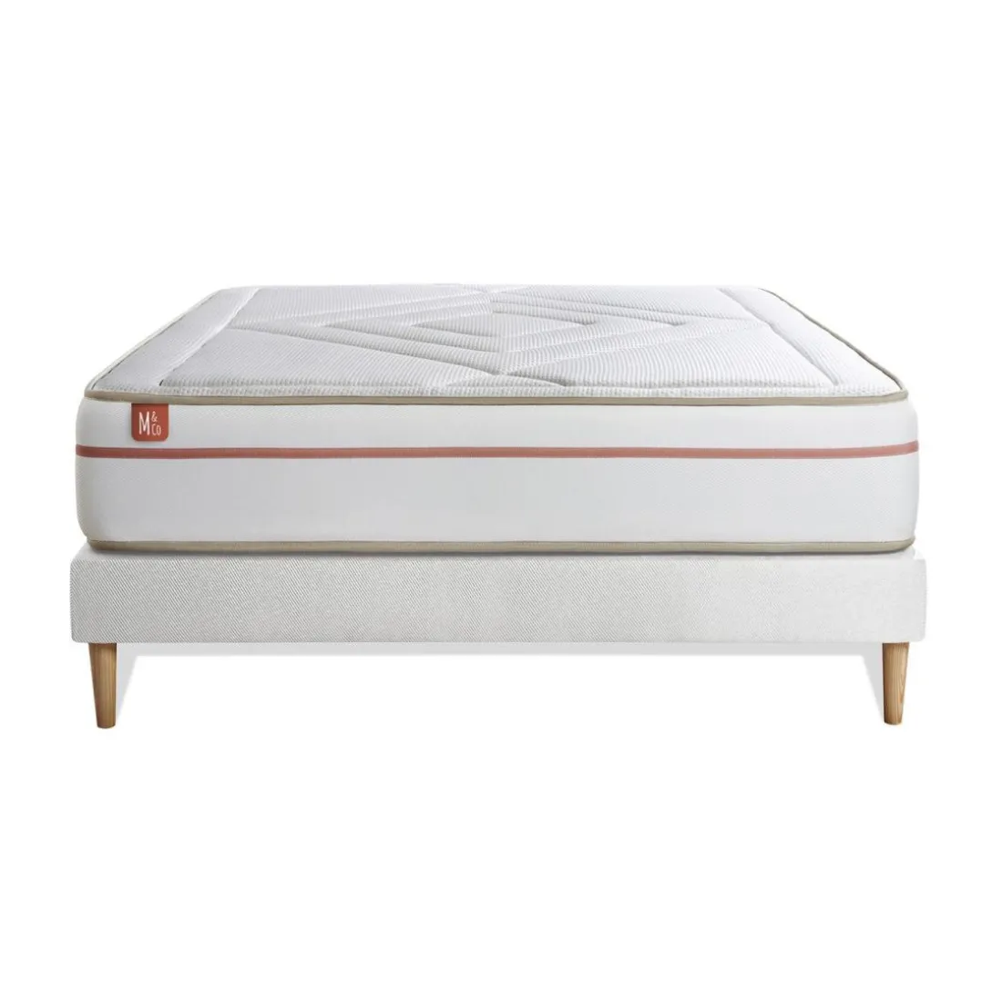 Ensemble LE PAISIBLE Memoire de forme BioVisco sommier Blanc