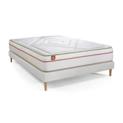 Ensemble LE PAISIBLE Memoire de forme BioVisco sommier kit Blanc
