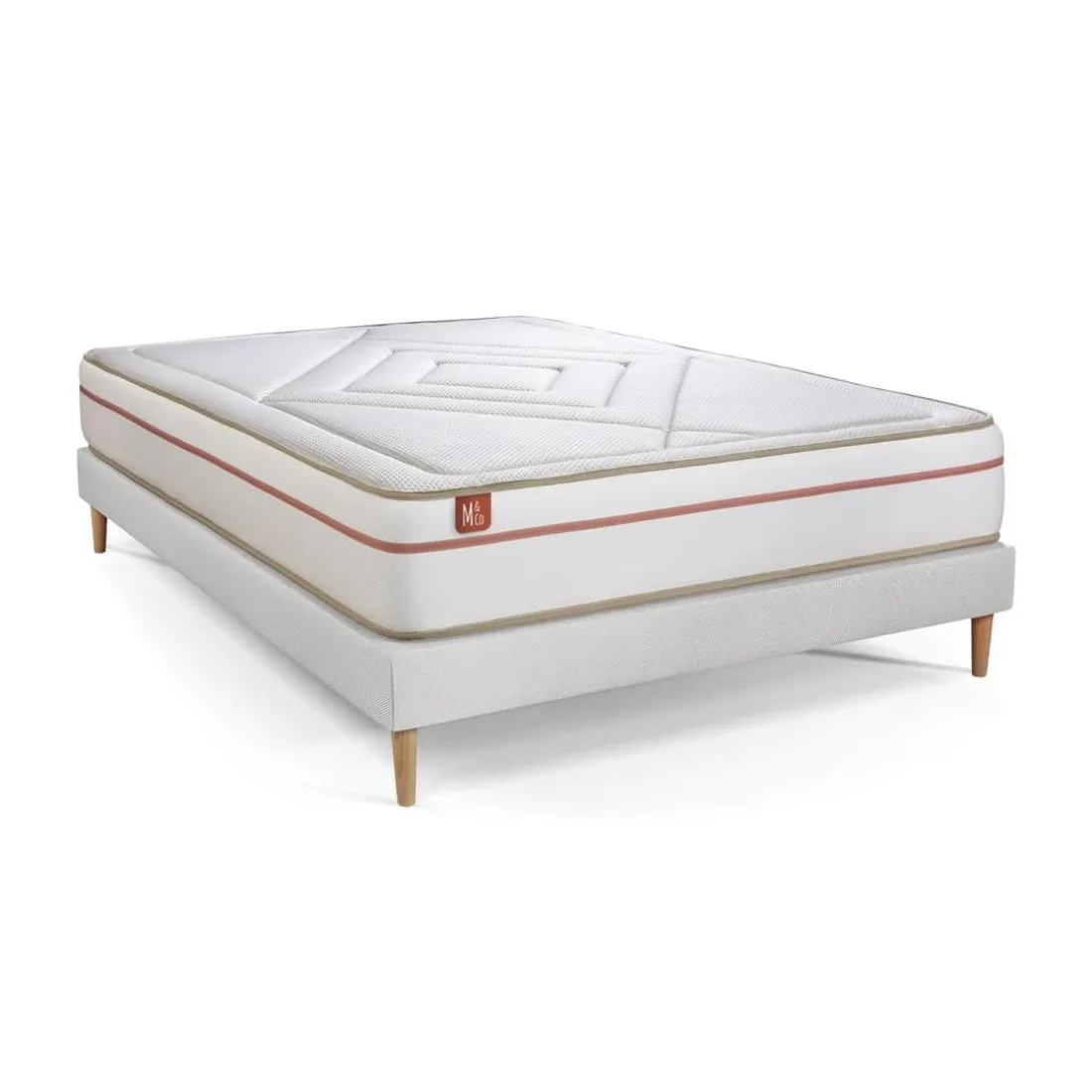 Ensemble LE PAISIBLE Memoire de forme BioVisco sommier kit Blanc
