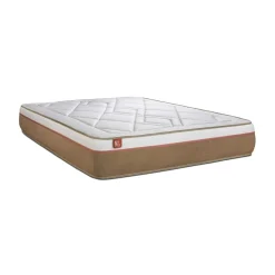 Ensemble LE SOYEUX Ressorts ensaches Memoire de forme BioVisco double sommiers Beige