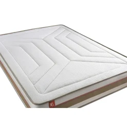 Ensemble LE TENDRE Ressorts ensaches Memoire de forme 7 zones de confort double sommiers Blanc