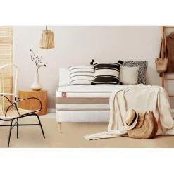 Ensemble LE TENDRERessorts ensaches Memoire de forme 7 zones de confort sommier Blanc
