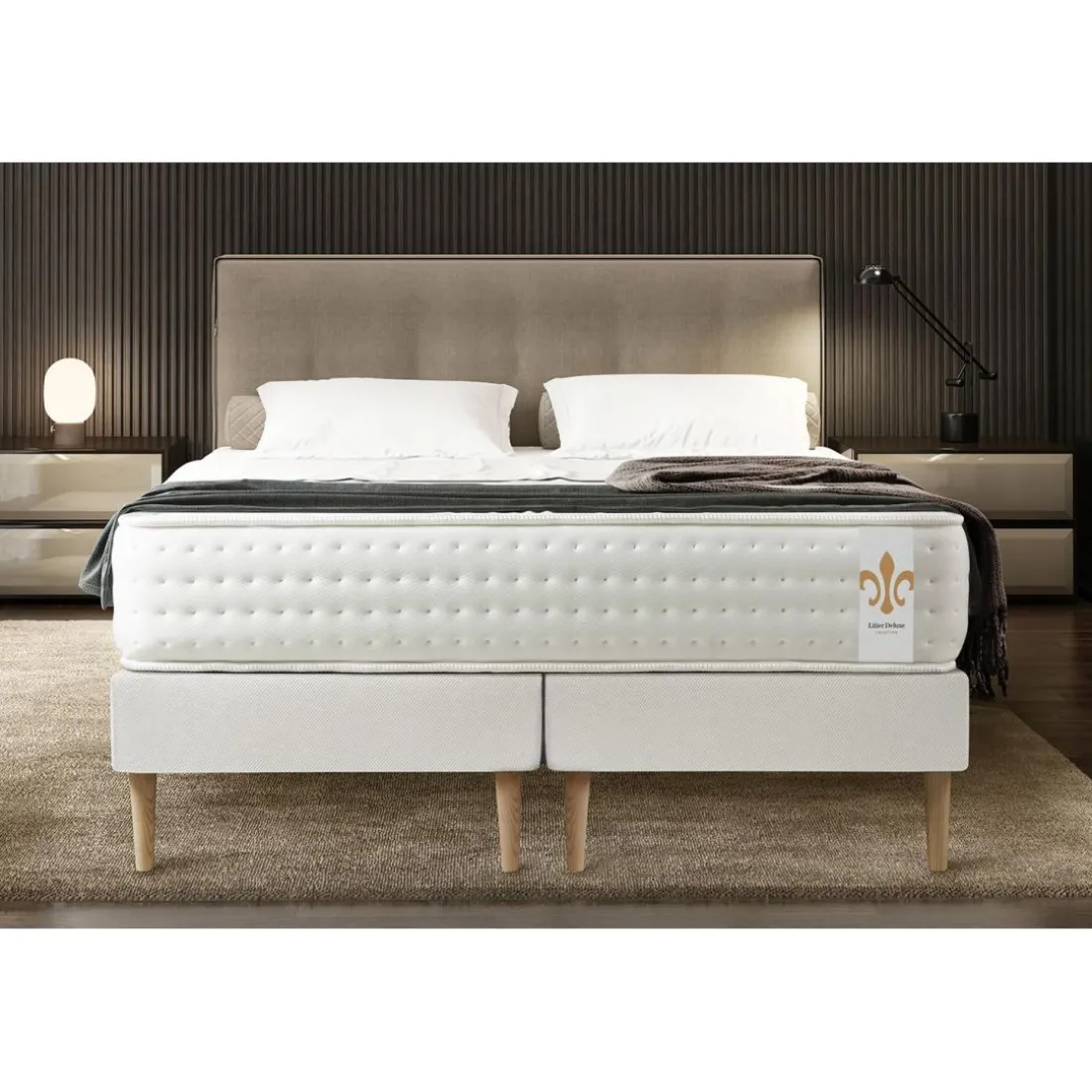 Ensemble Le Vingt-Quatre double sommiers Blanc