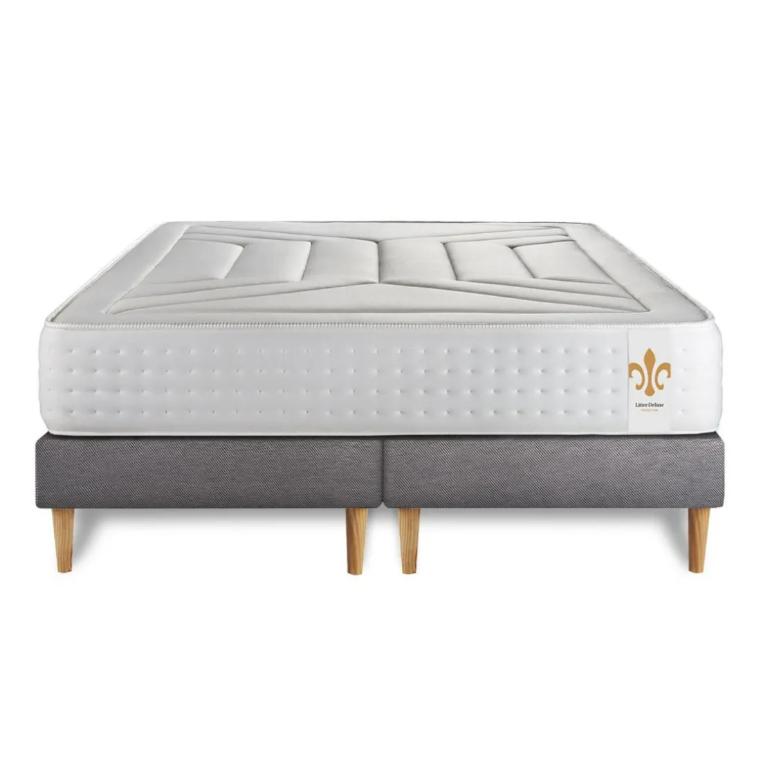 Ensemble Le Vingt-Quatre double sommiers Gris