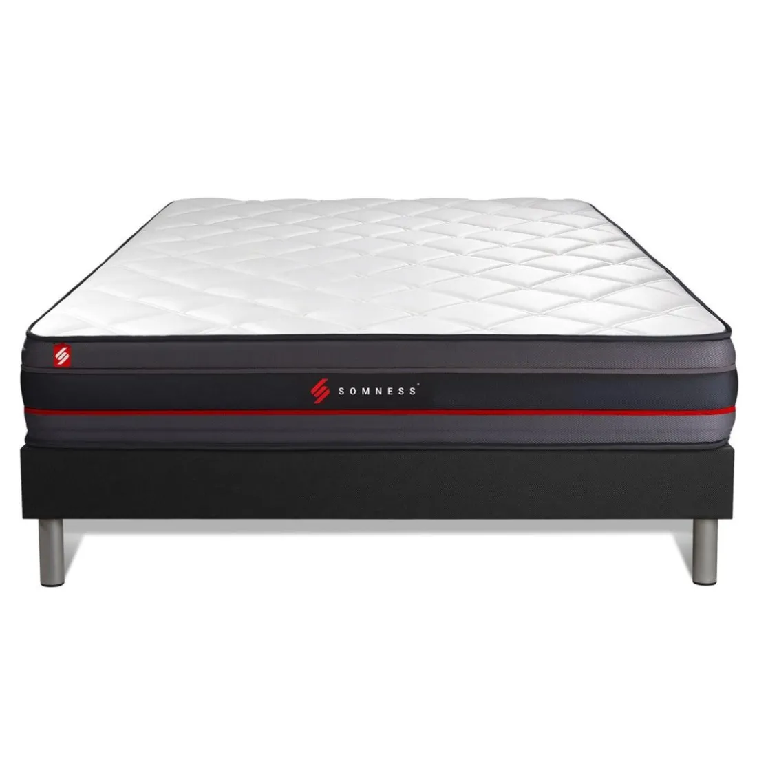 Ensemble matelas REGEN a memoire de forme sommier kit noir