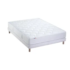 Ensemble Matelas Ressorts 5 Zones STAR et Sommier Blanc