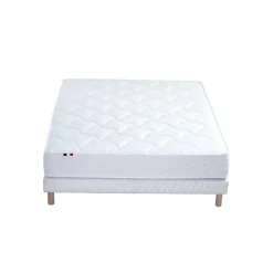 Ensemble Matelas Ressorts 5 Zones STAR et Sommier Blanc