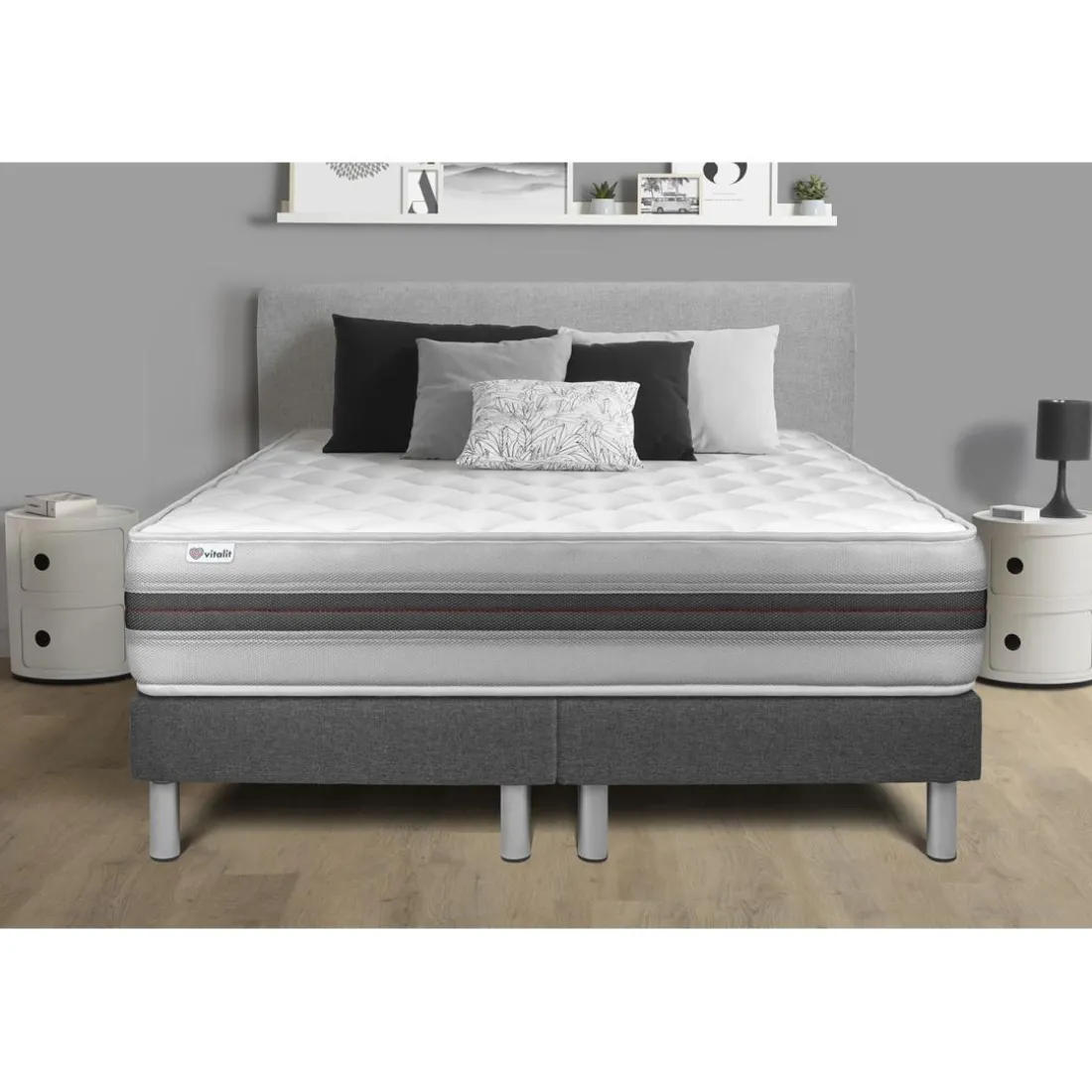 Ensemble matelas sommiers VITALMEMO BACK Blanc