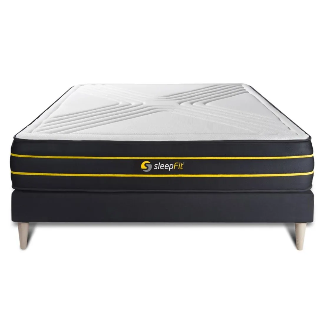 Ensemble matelas ULTRA sommier kit noir