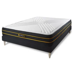 Ensemble sommier matelas micro ressorts ensaches et memoire de forme