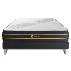 Ensemble sommier matelas micro ressorts ensaches et memoire de forme