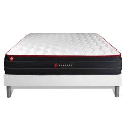 Ensemble sommier matelas BOOST ressorts ensaches et memoire de forme