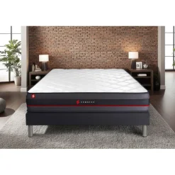 Ensemble sommier matelas REGEN a memoire de forme Blanc