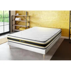 Ensemble sommier matelas FLEXY ressorts ensaches et memoire de forme