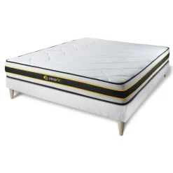 Ensemble sommier matelas FLEXY ressorts ensaches et memoire de forme