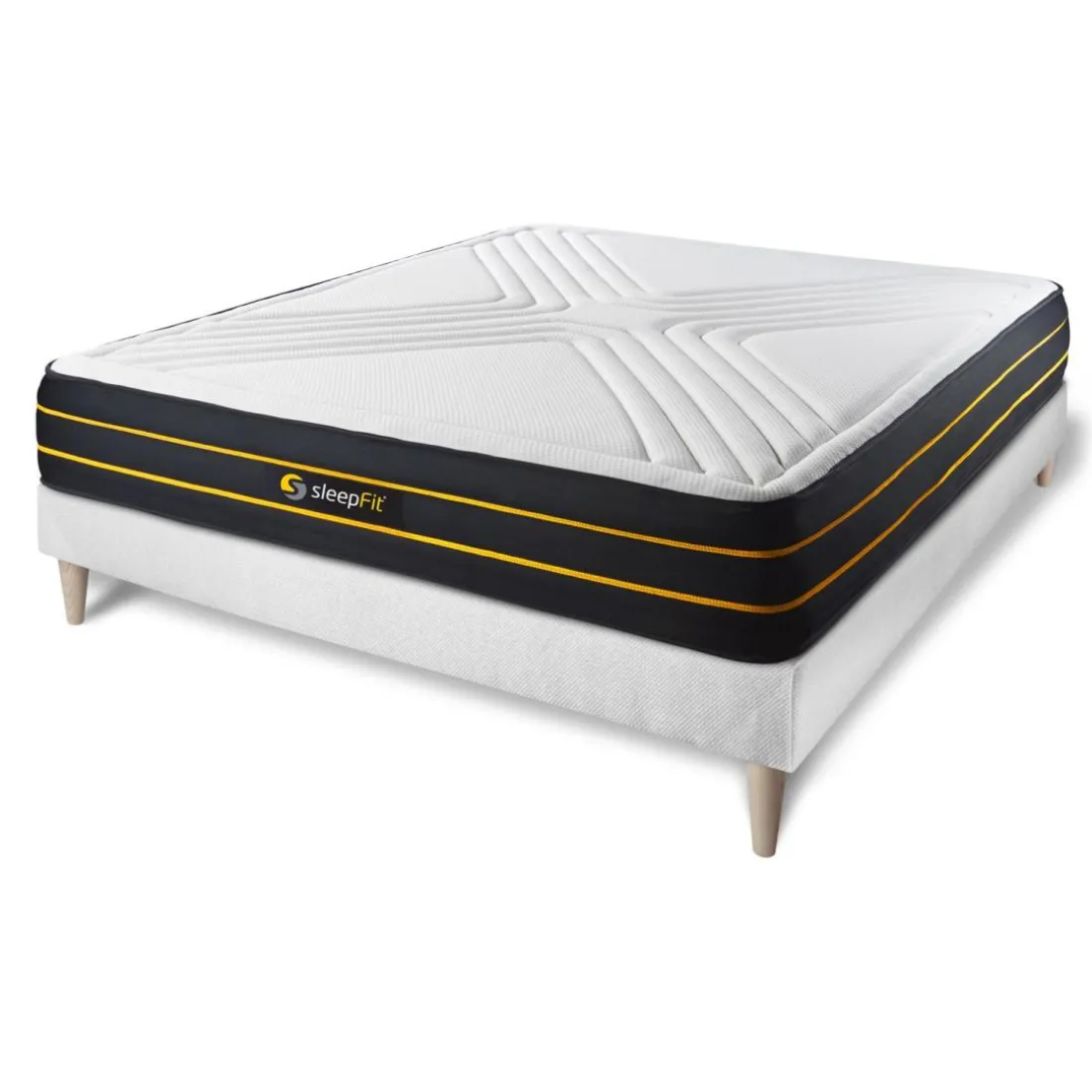 Ensemble sommier matelas ULTRA micro ressorts ensaches et memoire de forme