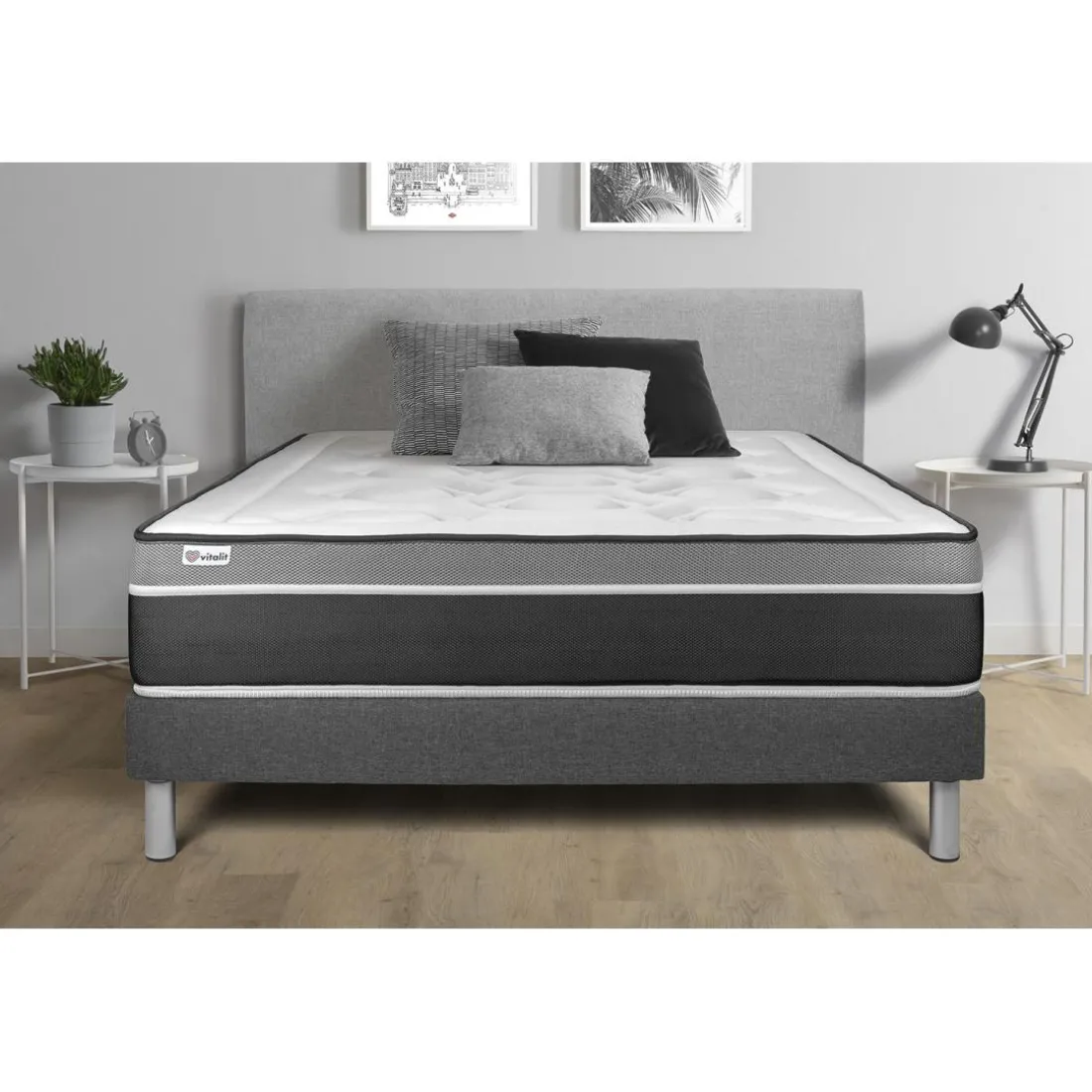 Ensemble VITAL CARE sommier Kit gris