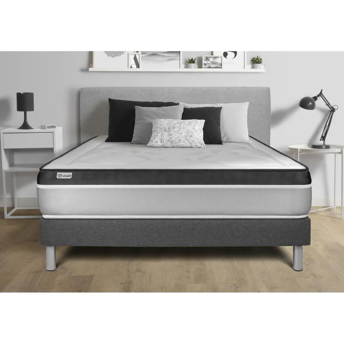 Ensemble VITAL ERGO sommier Kit gris
