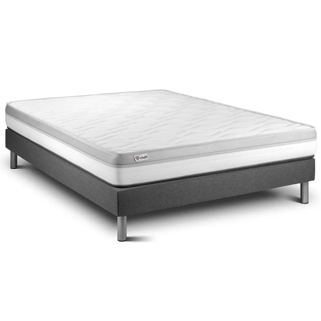 Ensemble VITAL RELAX sommier Kit gris.