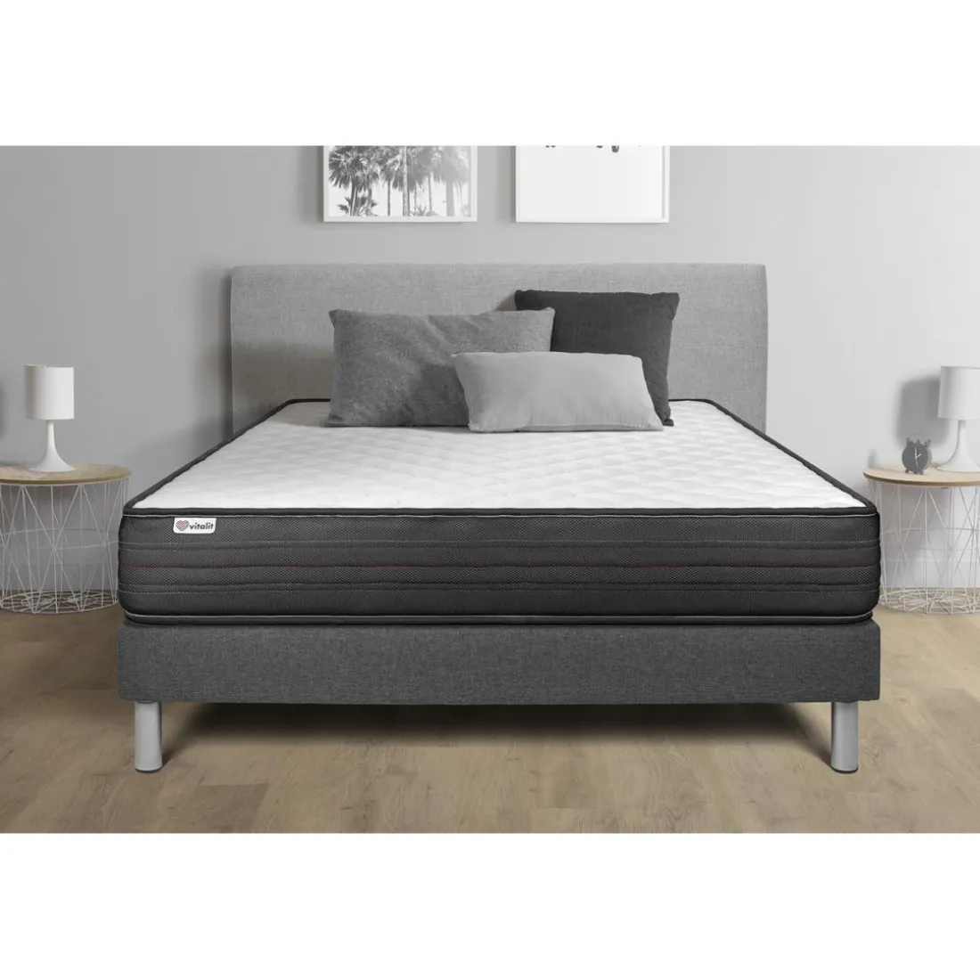 Ensemble VITALPOWER sommier Kit gris