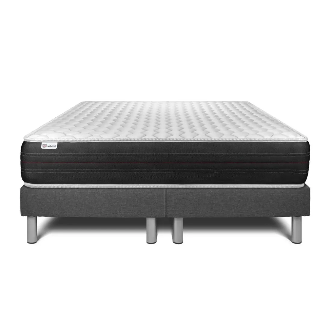 Ensembles matelas sommiers gris VITALSPRING