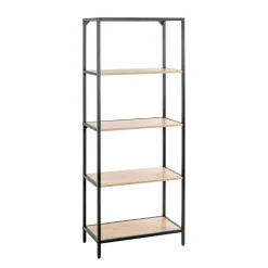 Etagère 5 niveaux plateaux décor chène
