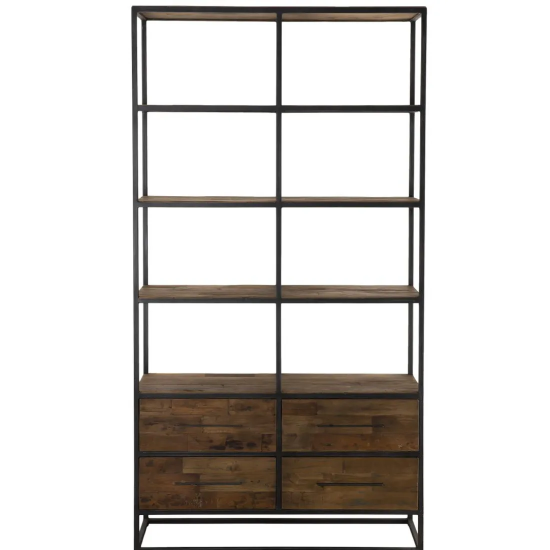 Etagère 4 Niveaux SIXTINE 4 Tiroirs Bois Teck Recyclé Et Métal