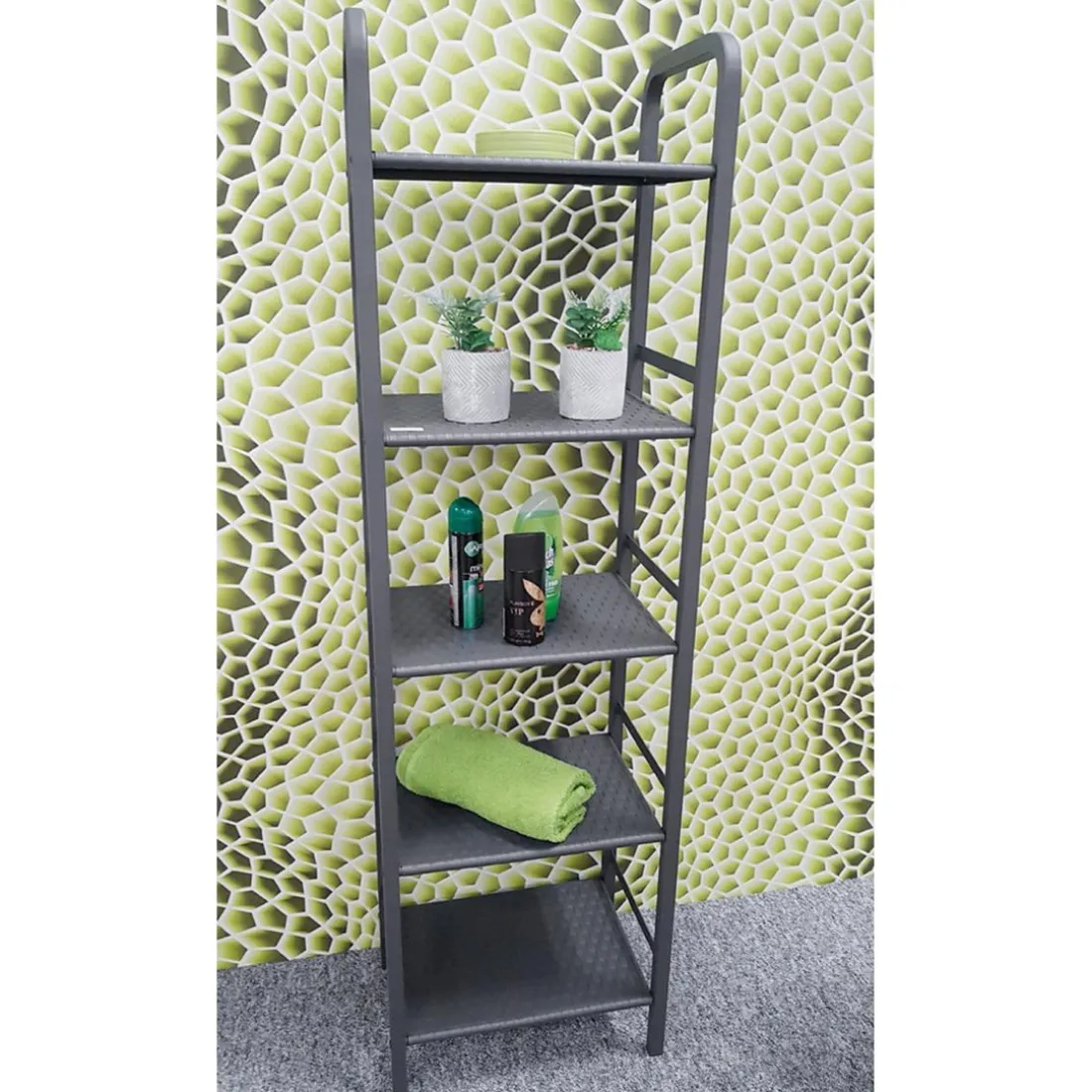 Etagère avec 5 rangements Gris en Métal