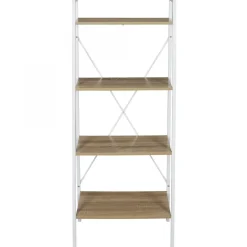 Etagère Bois Et Métal Blanc 148x60x32.5cm