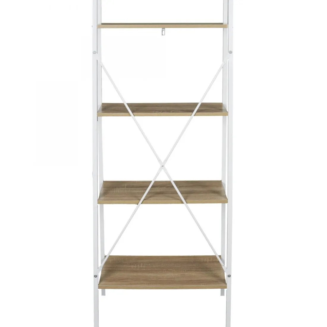 Etagère Bois Et Métal Blanc 148x60x32.5cm