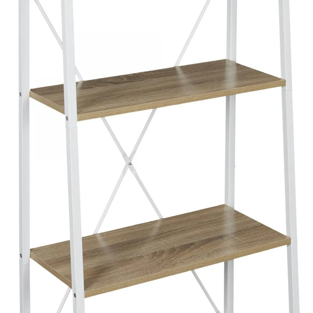 Etagère Bois Et Métal Blanc 148x60x32.5cm