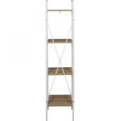 Etagère Bois Et Métal Blanc 148x34x32cm