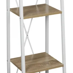 Etagère Bois Et Métal Blanc 148x34x32cm