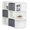Etagère d'angle NUORO 3 niveaux blanc