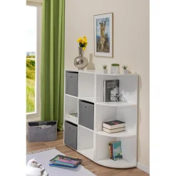 Etagère d'angle NUORO 3 niveaux blanc